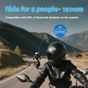 Casque <span class=keywords><strong>de</strong></span> moto en stock avec interphone 6 personnes, réduction du bruit, interphone <span class=keywords><strong>de</strong></span> groupe multi-personnes pour la conduite - Product Image 3