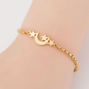 Fashion <strong>Bracelet</strong> 316 Surgical Stainless Steel Star <strong>Moon</strong> Charm Bangle <strong>Bracelet</strong> Jewelry Women Silver Gold and Rose Gold - Product Image 4