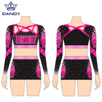 Uniformes de cheerleading personnalisés, nouveau design, sexy, noir et or, style Dandy