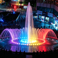 Fontaine musicale programmable d'extérieur avec jets d'eau dansants, motifs d'eau personnalisés et éclairage LED – Conception et réalisation