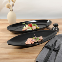 Vente directe d'usine plateau de service ovale en plastique incassable14 pouces plats de poisson en mélamine de forme ovale et assiette pour restaurant hôtel