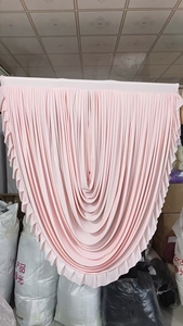 Rideau de fond de scène de mariage en soie de lait, style luxe léger, avec franges en feuille de lotus en <span class=keywords><strong>cascade</strong></span> - Product Image 3