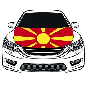 阳光热中国工厂汽车车窗旗架，带迷你汽车发动机罩镜旗北马其顿共和国国旗