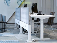 Panneaux acoustiques muraux OMNI Modern Flexibles Power Beam pour postes de travail, bureaux, télétravail, salons et bureaux réglables en hauteur