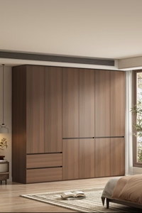 Lemari Pakaian Melamin Hemat Ruang Modern dengan Pintu Kaca untuk Perabot Rumah dan Apartemen - Product Image 1