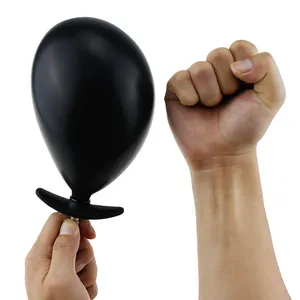 Soft large black inflatable anal plug dildo butt plug anal dilator
