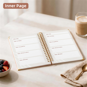 <span class=keywords><strong>Journal</strong></span> de <span class=keywords><strong>grossesse</strong></span> <span class=keywords><strong>et</strong></span> de <span class=keywords><strong>naissance</strong></span> personnalisé avec couverture en papier illustré rose, spirale double, dorure à chaud <span class=keywords><strong>et</strong></span> coins renforcés - Product Image 5