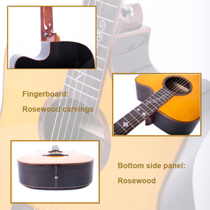 <span class=keywords><strong>Guitare</strong></span> acoustique de marque Paisen, placage d'épicéa, couleur bois, instrument de <span class=keywords><strong>guitare</strong></span> de 41 pouces en vente - Product Image 3