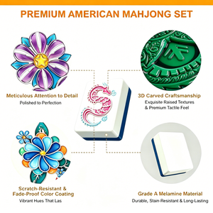Ensemble de Mahjong Américain de Luxe avec Sac, Table Blanche, Tuiles de Mahjong en Néoprène Perle Lotus Oh My Mahjong Golf - Product Image 6