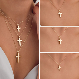 Collier croix en argent pur 925 gravé sur mesure - Product Image 4