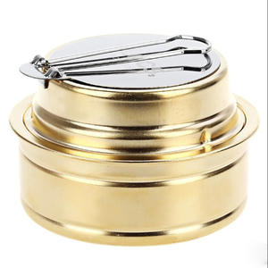 Réchaud à alcool portable en acier inoxydable pour le camping en plein air, petit réchaud à alcool liquide et solide avec un petit support - Product Image 6