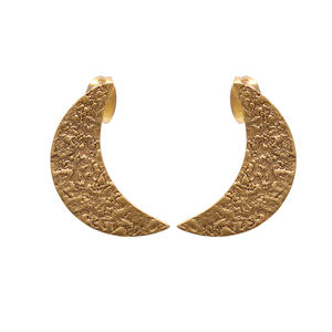 best quality solid .925 sterling silver <b>earring</b> vermeil gold plated handmade crescent <b>moon</b> <b>earrings</b> fine jewelry casa de plata - Product Image 1