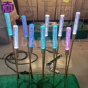 Rgb Led Solar Stainless Steel Ground Landscape Bubble Design Small Outdoor Garden Lamp Courtyard <b>Path</b> Decor Multicolored Cct - Product Image 6