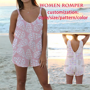 <span class=keywords><strong>Tuta</strong></span> Intera da Donna con Stampa <span class=keywords><strong>Floreale</strong></span> Hawaiana, Design Personalizzato, Scollo a V, Vendita all'Ingrosso - Product Image 1