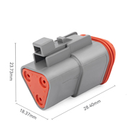 JRready Deutsch DT Wasserdichtes Steckverbinder-Set 3-polig mit # 16 solide Kontakte, 14-20 AWG – Hochleistungsanwendungen für Marine und Transport.