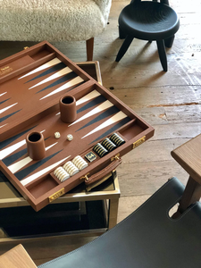 Ensemble de backgammon de <span class=keywords><strong>voyage</strong></span> en cuir de 21 pouces avec serrure - Product Image 3