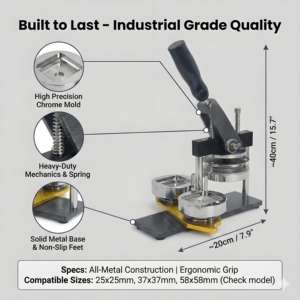 Macchina Automatica per Spille Quadrate da 50MM per Linea di Assemblaggio, Kit Fai-da-Te per Spille, Adesivi per Frigorifero e Materiali di Consumo per Spille Compatibili, Esportazione Internazionale - Product Image 3