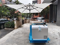 Tricycle cargo à 3 roues, chariot de vente ambulant portable pour café et hot-dogs