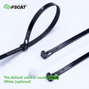 FSCAT yeniden kullanılabilir plastik naylon 66 kablo bağları 7.6*200mm 100pacs çok fonksiyonlu yeniden kullanılabilir plastik kablo bağları