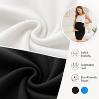 Jupe longue de maternité grande taille Emotion Moms en tissu tissé respirant, motif uni, idéale pour le printemps et les tenues de bureau formelles pour femmes enceintes