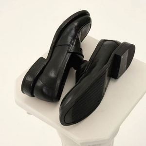 Mocasines de Hombre de Cuero Genuino Negro con Punta Redonda, Antideslizantes, con Suela de Goma, para Todas las Temporadas - Product Image 3