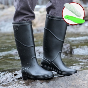 Bottes <span class=keywords><strong>de</strong></span> <span class=keywords><strong>pluie</strong></span> mi-hautes <span class=keywords><strong>de</strong></span> <span class=keywords><strong>grande</strong></span> <span class=keywords><strong>taille</strong></span> avec semelle en PVC antidérapante pour hommes Chaussures <span class=keywords><strong>de</strong></span> travail imperméables pour la pêche et le travail - Product Image 2