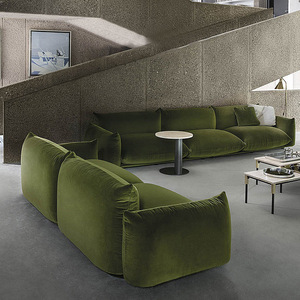 Canapé moderne de luxe 1 2 3 places en tissu en lin, convertible en lit, grand rembourrage en bois et en coton, canapé en lin, meubles de salon - Product Image 3