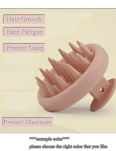 Masajeador de Cuero Cabelludo de Silicona Suave, Cepillo para Champú, Exfoliante para el Cuero Cabelludo - Product Image 4