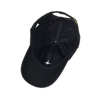 Casquette de baseball à visière courbée 6 panneaux, bleu marine en coton lavé brodé étoile, collection quotidienne, usine BSCI, stock important
