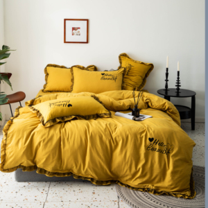 Xù hiện đại dệt hữu cơ 200tc Duvet cover 100% rửa sạch bông 3 pcs Thiết lập dây kéo bộ đồ giường - Product Image 3