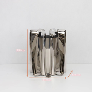 Venta Directa de Fábrica, Florero Decorativo Abstracto para el Hogar, de Acero Inoxidable, con Curva Ondulada, de Metal - Product Image 2