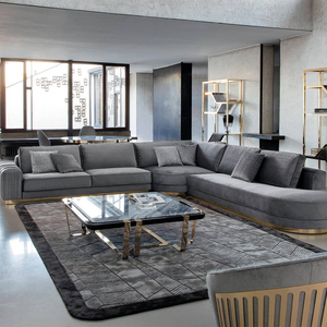 Sofá Seccional Modular en Forma de L, Blanco y Gris, Estilo Nórdico de Lujo para Villa, Sofá Seccional Italiano de Alta Gama DS-CHARISMA-01- GIORGIO COLLEC - Product Image 2