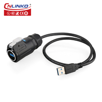 Impermeable Cable Jack de doble puerto USB3.0 conector automotriz