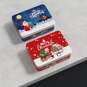 Boîte en fer blanc rectangulaire luxueuse pour cartes à jouer à dessert Chewing-gum Cookies Sandwiches Boîte en fer blanc rectangulaire pour Noël - Product Image 6