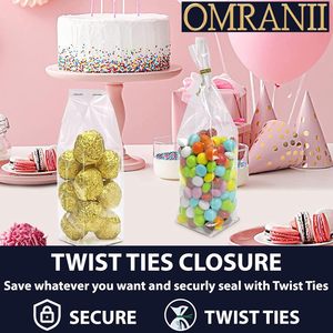 Omrani Clear Gusseted <b>Bags</b> 8 X 4 X 20 Inches 1.25Mil LDPE Food Grade 100 Count For Packaging Storage Display - Product Image 6