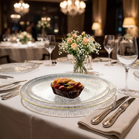 Assiettes en verre à bord doré ou argenté, vente en gros d'usine, pour la décoration de table de mariage