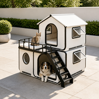 Maison pour animaux de compagnie d'extérieur, étanche et résistante à l'humidité, avec éclairage LED intégré et système électrique, couleur personnalisée pour usage en animalerie