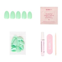 Vente en gros de marque privée, 30 pièces, ongles ronds brillants recyclés pour les consommateurs, kit d'ongles à presser réutilisables