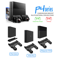 Support de refroidissement multifonctionnel 3 en 1 pour console vidéo PS4 SlimPro, station de charge pour manette de jeu PS4, accessoires de jeu
