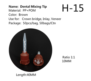1:1 Tube de mélange de <span class=keywords><strong>colle</strong></span> <span class=keywords><strong>dentaire</strong></span> à cartouche à deux composants Mélangeurs statiques en plastique Embouts de mélange de <span class=keywords><strong>ciment</strong></span> brun pour seringues 5ml/14ml/24ml - Product Image 5