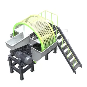 Máquina trituradora Tayar de residuos de caucho, maquinaria de trituración de neumáticos de coche, equipo de trituración de neumáticos TDF de residuos