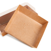 Boîte en papier de qualité alimentaire personnalisée, emballage Sandwich Sushi, boîte en papier Kraft à emporter avec fenêtre ouverte, vente en gros