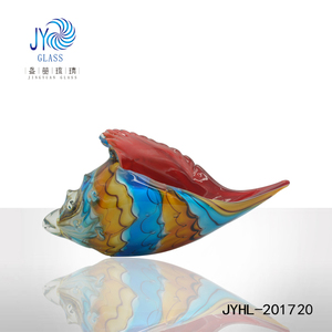 Designed Hand Blown Murano Glass Crafts Sea Creature Ornaments and Conch Shell Animal Figurines for Home Decoration