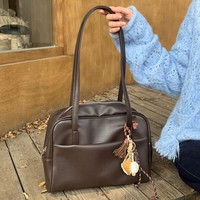 Sac fourre-tout vintage coréen grande capacité pour femme, à bandoulière, en polyester, avec fermeture éclair, polyvalent, nouvelle collection automne 2025