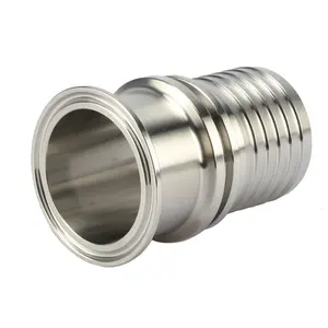 Customize Sanitary Pipe Fitting 3 Inch Stainless Steel 304 316L Tri Clamp Hose Barb Ferrule Adapter