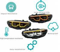Phare avant LED modifié pour BMW Série 4 F32 2012-2019, style Ikon, feux de jour tricolores, accessoires de voiture