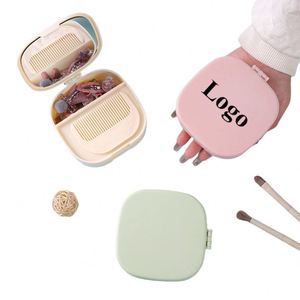 Custom Logo Printed Portable Multi-Functional Plastic Makeup Mirror with Cover Divided Drawer Comb Type Household - Product Image 1