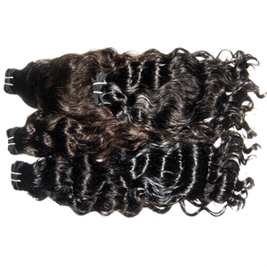 Extensiones de Cabello Ondulado Remy Indio Puro, Cabello Humano Remy Sin Procesar de Gran Venta con Doble Trama a Máquina, Libre de Piojos y Gusanos - Product Image 1