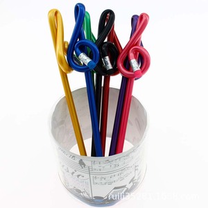 École écriture papeterie dessin pour enfants crayon nouvelle forme musicale Design crayon HB en bois avec gomme - Product Image 2