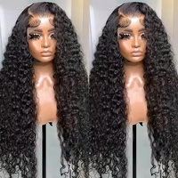 Cheveux indiens bruts 13X4 Transparent Lace Front perruques de cheveux humains cuticule aligné Deep Wave Full HD dentelle frontale perruques pour les femmes noires